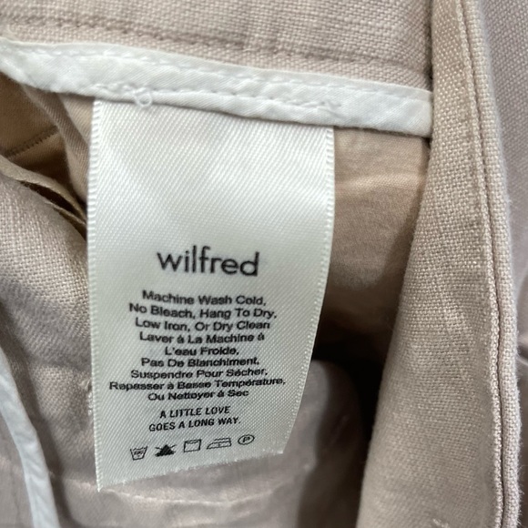 Aritzia Wilfred Marne Cairo Beige High Waisted Tie Front Paperbag Linen Shorts 8 - Picture 12 of 16